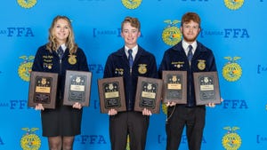  courtesy of Kansas FFA Association - The 2024 Kansas FFA honored three of its members had the top Supervised Agricultural Experience programs 