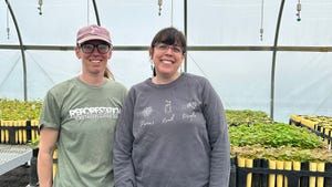Farmer Christine Cramer and Mandy Fischer, director of programs at the Intervale Center