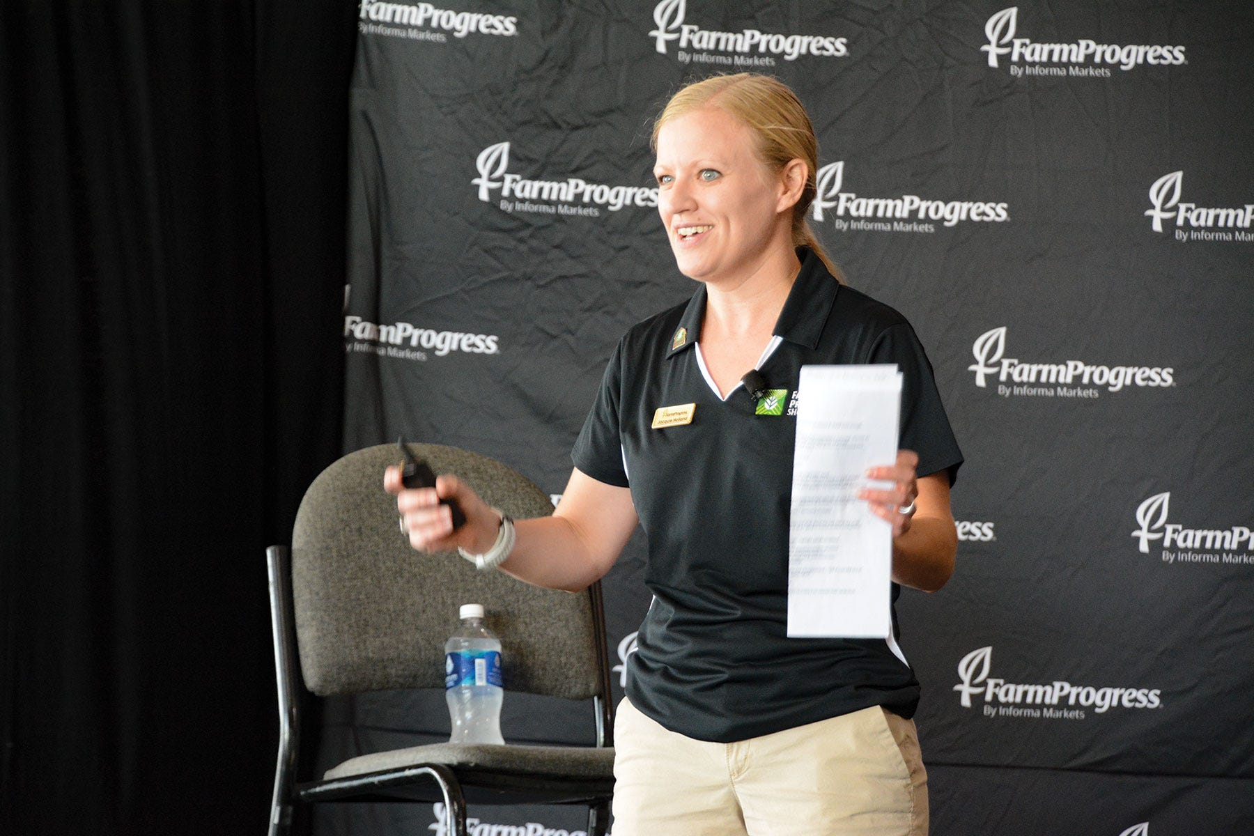 Jacqueline Holland speaks at the Farm Progress Show