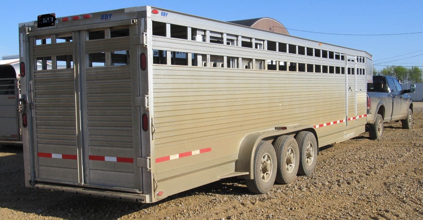 cattle trailer and truck