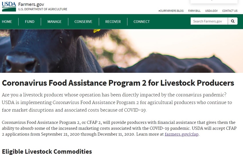 USDA's CFAP2 page USDA's CFAP2 page