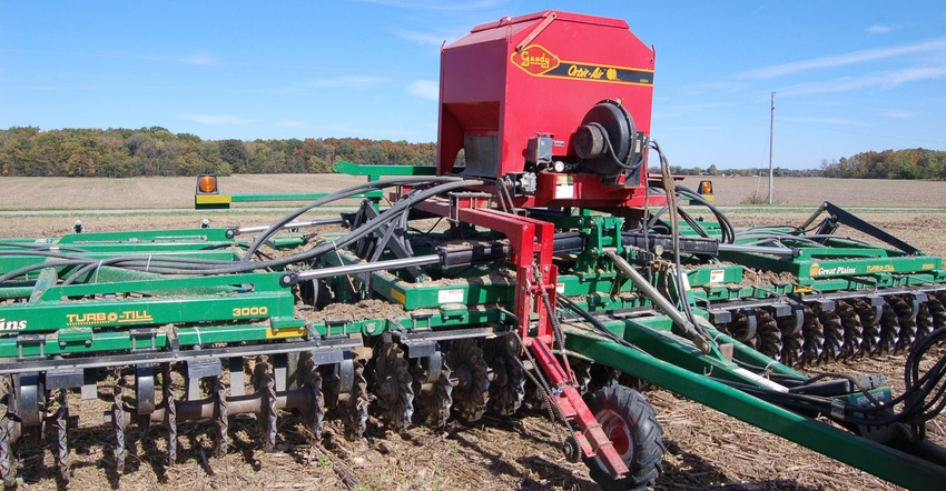 seeding cover crops from vertical-tillage tool seeding cover crops from vertical-tillage tool