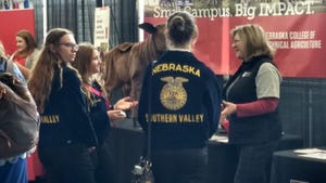 Attendees talking at the 95th annual State FFA Convention