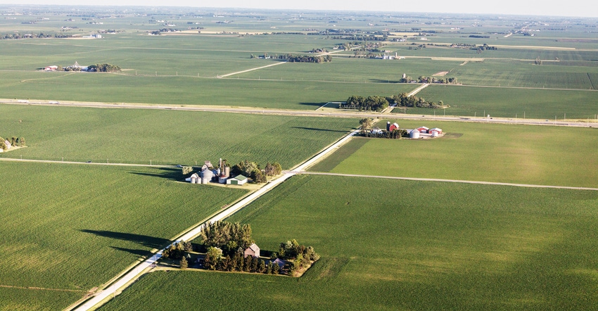 aerial farmland view