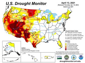 U.S .Drought Monitor map