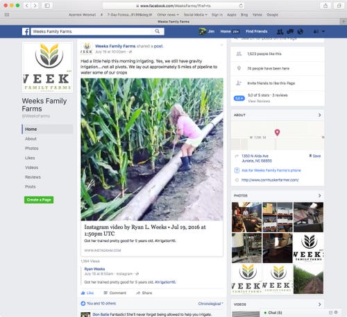 Weeks Farm facebook-communicate with consumers