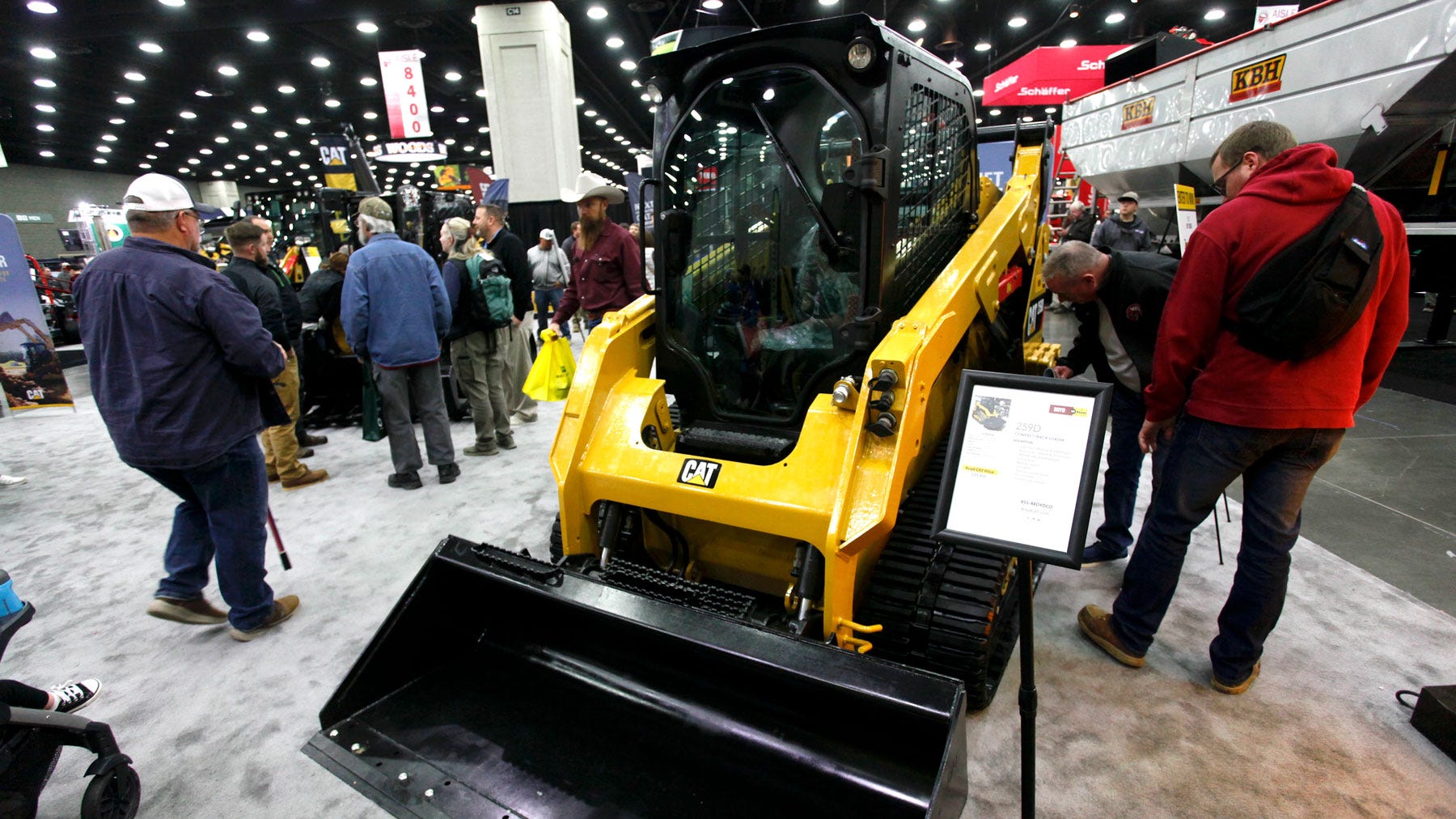 Showgoers to the National Farm Machinery Show browse Boyd CAT’s products