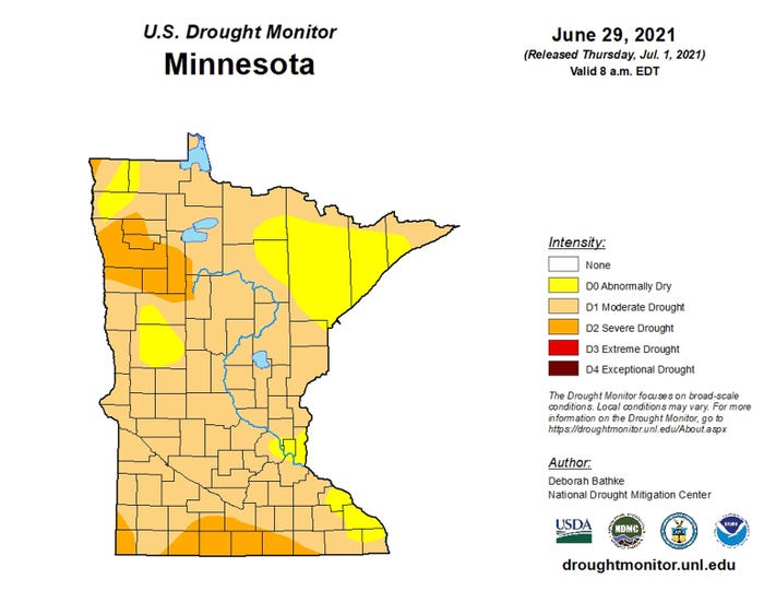 Minnesota drought monitor map