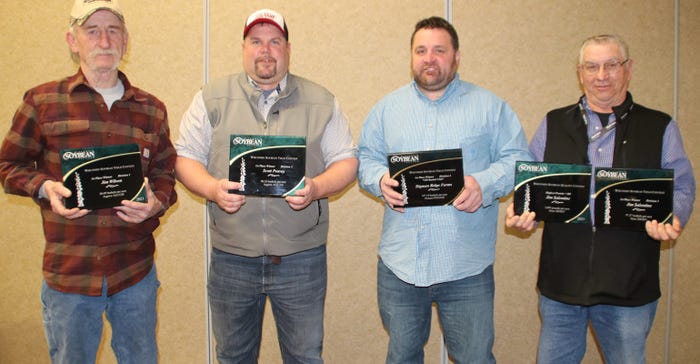 The four winners of the 2021 Wisconsin Soybean Yield Contest 