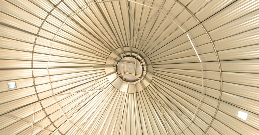 interior view of a grain bin interior view of a grain bin
