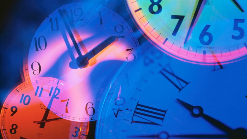 Collage of different types of clocks