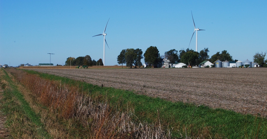 wind turbines in field / AG POLICY TOOL: Results of this survey will help policymakers on local, state and federal levels mak