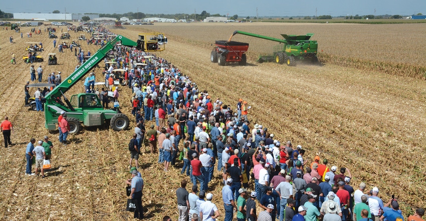 corn harvest demonstration at Farm Progress Show