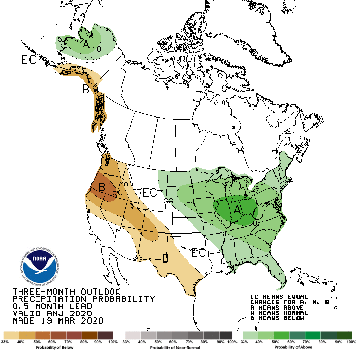 Three Month Outlook Precipitation Probability