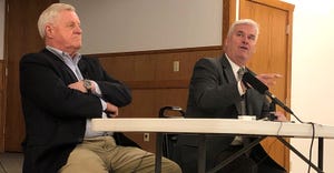 U.S. House Reps. Collin Peterson and Tom Emmer in Melrose at the American Legion Hall in February 2019