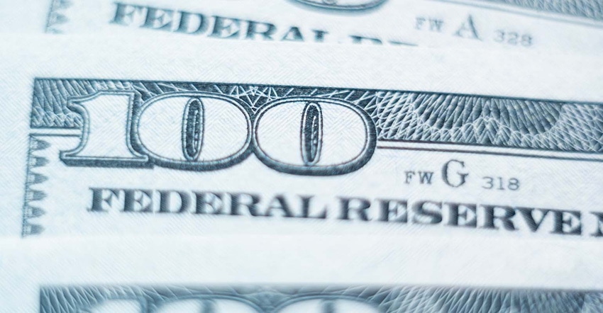 closeup of American Federal Reserve banknote