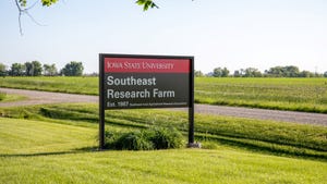 Southeast Research Farm sign at Iowa State University