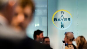 Bayer logo on office window