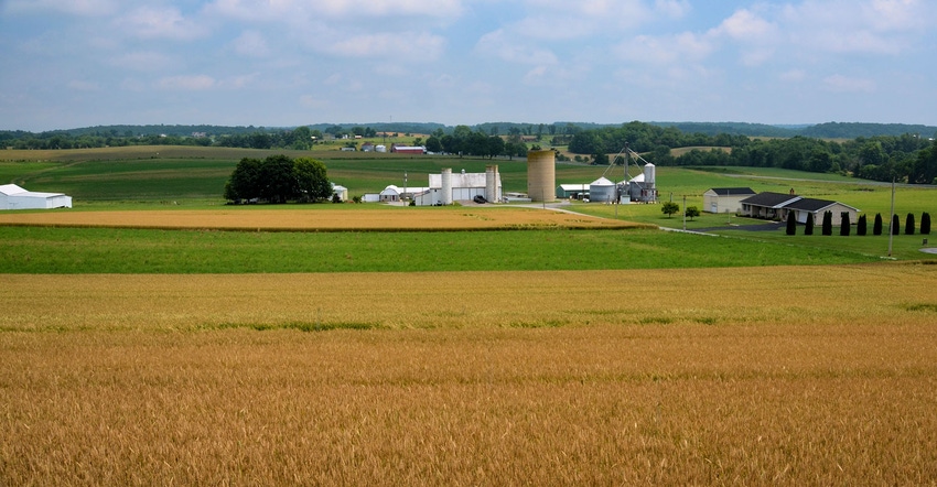 Landscape view of farm operation