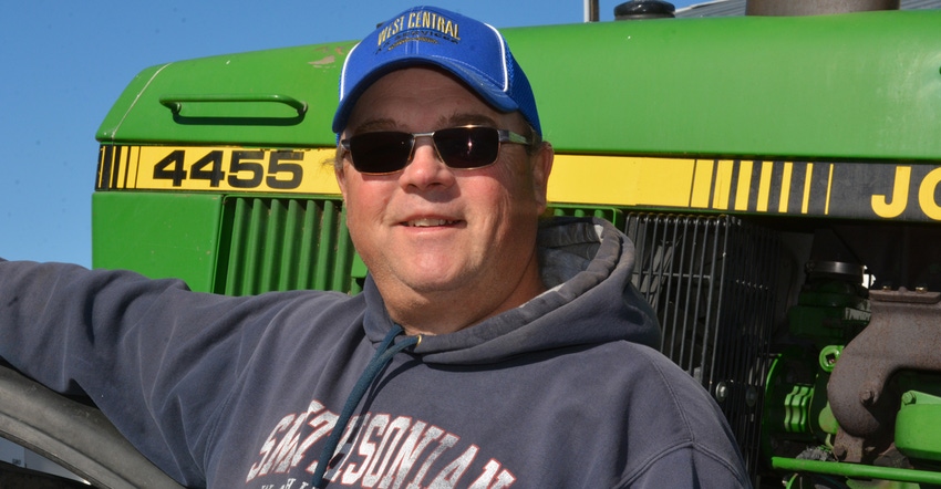 Crop and livestock farmer Corey Hanson