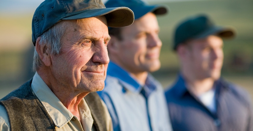 Three generations of male wheat farmers