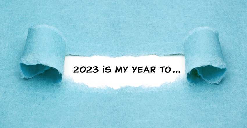 Motivational New Year 2023 resolutions list concept