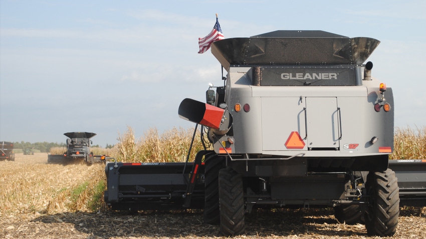 combine in cornfield combine in cornfield