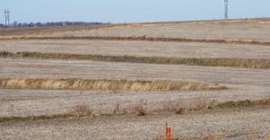 field with crop residue during winter