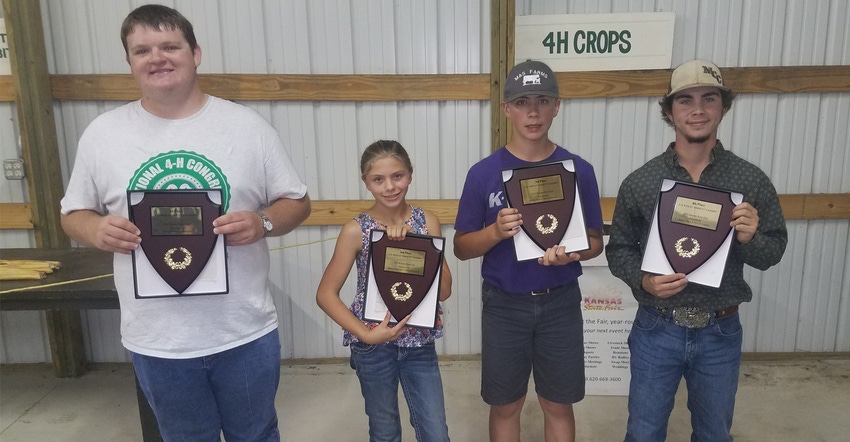 Winners in the 4-H Wheat Variety plot 