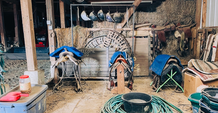 interior view of barn