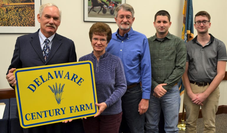 Delaware Secretary of Agriculture Michael T. Scuse, Connie Mumford Truitt, Craig Truitt and their two sons