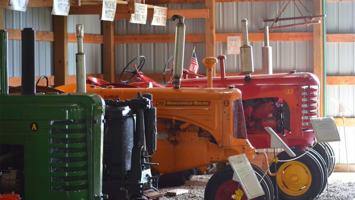 Scores of antique tractors