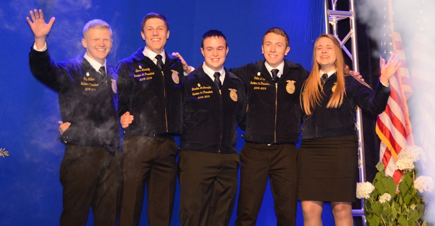 Illinois state FFA officer team