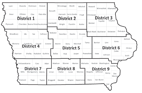 Cash rental rates for Iowa 2017 survey