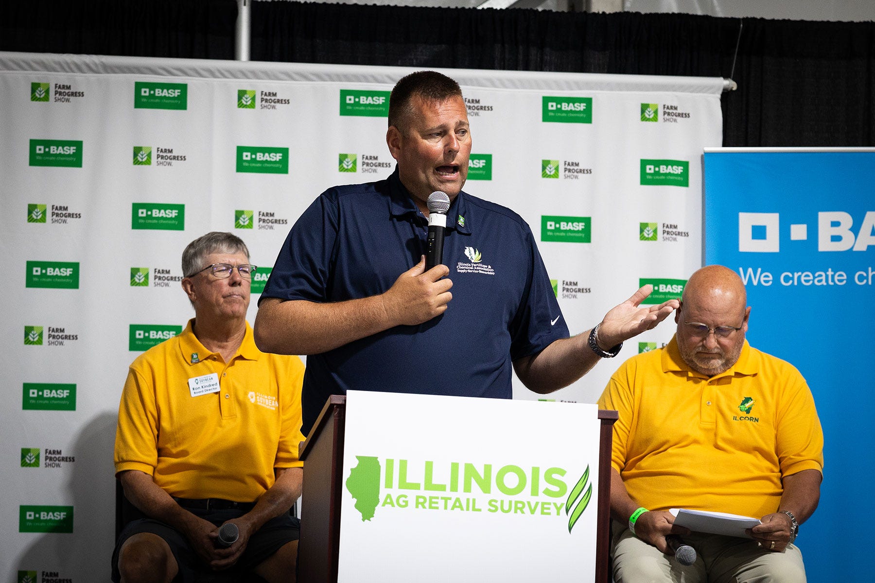 KJ Johnson speaks during the Farm Progress Show