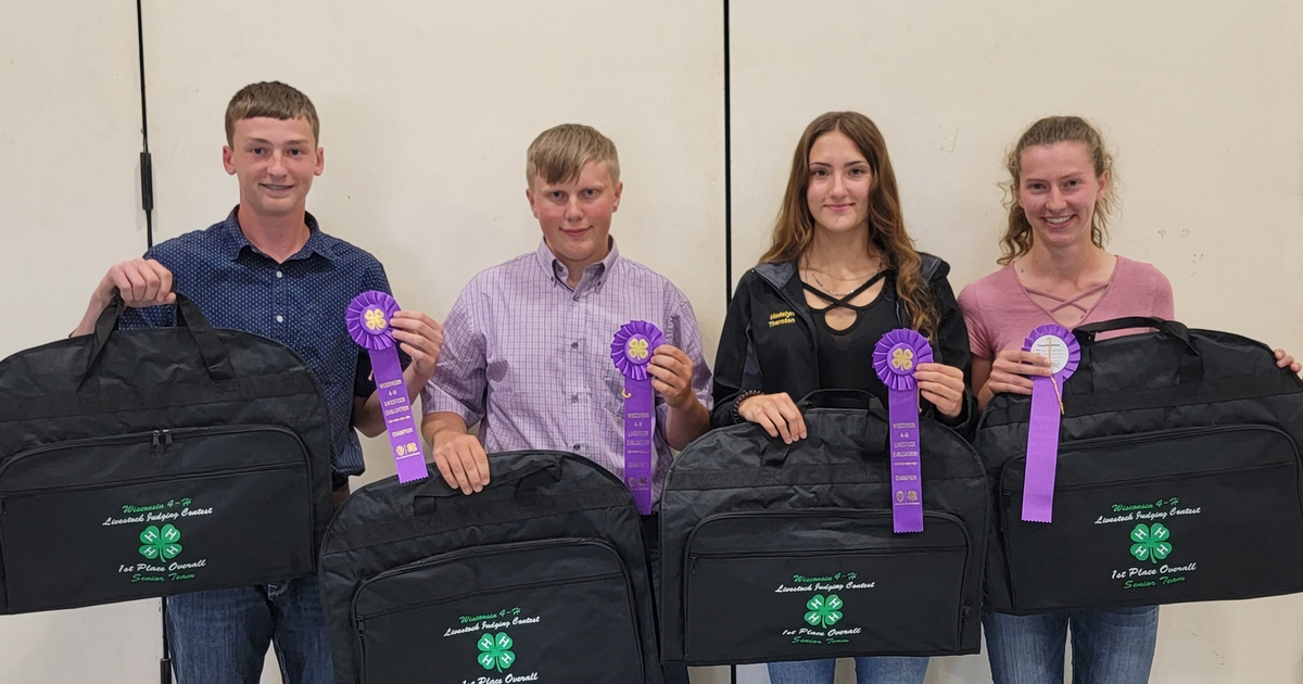Grant County seniors win Wisconsin 4H Livestock Judging Contest