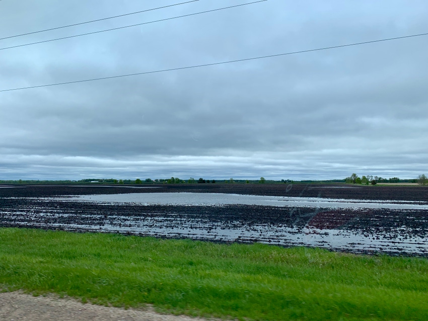 Ponding in field after spring rains