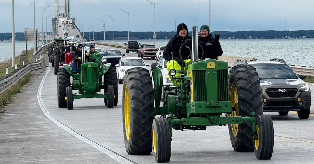 Antique Tractors Traverse Michigan s Mackinac Bridge antique-tractors-traverse-michigan-s-mackinac-bridge