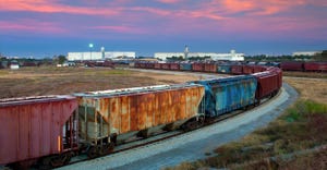 Grain rail cars in Kansas