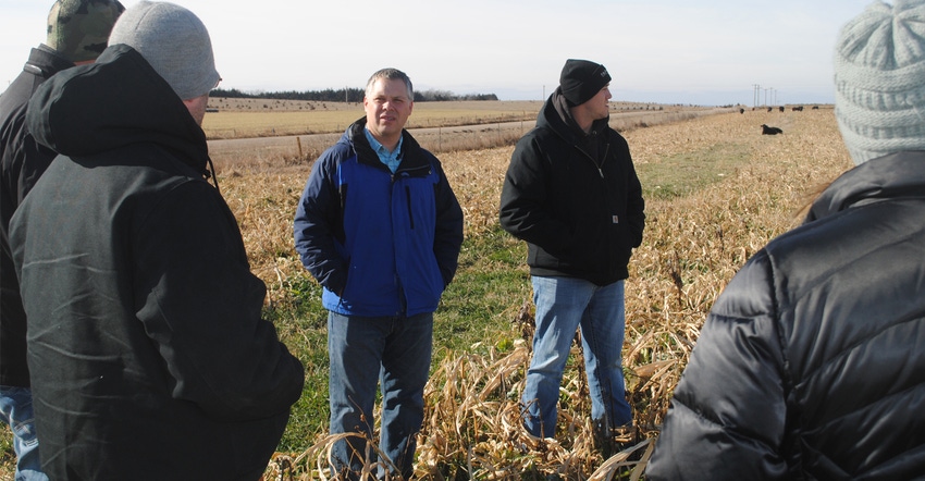 Doug Steffen on his northern Knox County, Neb., farm at a recent cover crops tour
