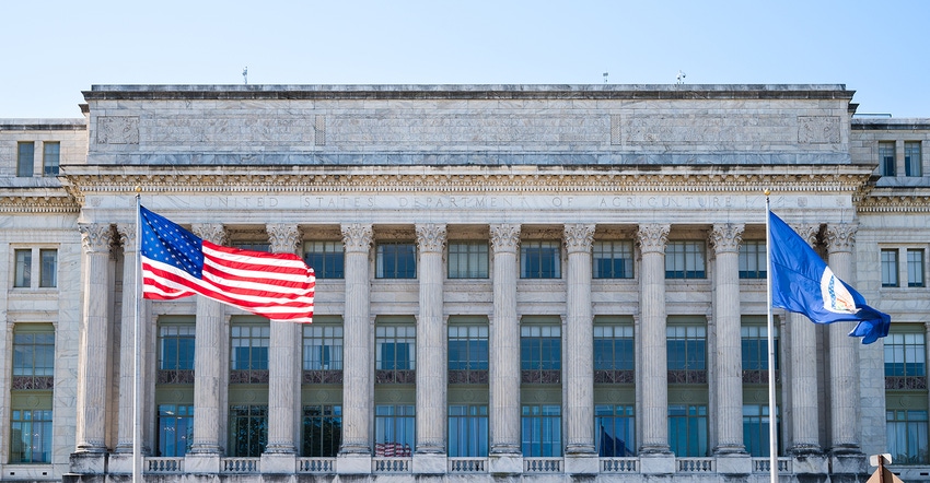 USDA building with flag in Washington DC