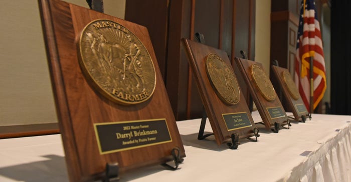 Master Farmer plaques on display at the Prairie Farmer Master Farmer luncheon March 17, 2022 Master Farmer plaques on display at the Prairie Farmer Master Farmer luncheon March 17, 2022