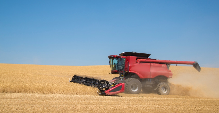 Wheat being harvested