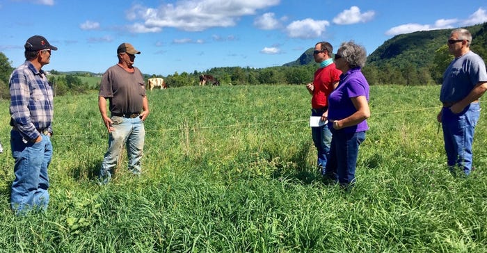 Scott Cleveland leads a grazing discussion group at his farm 