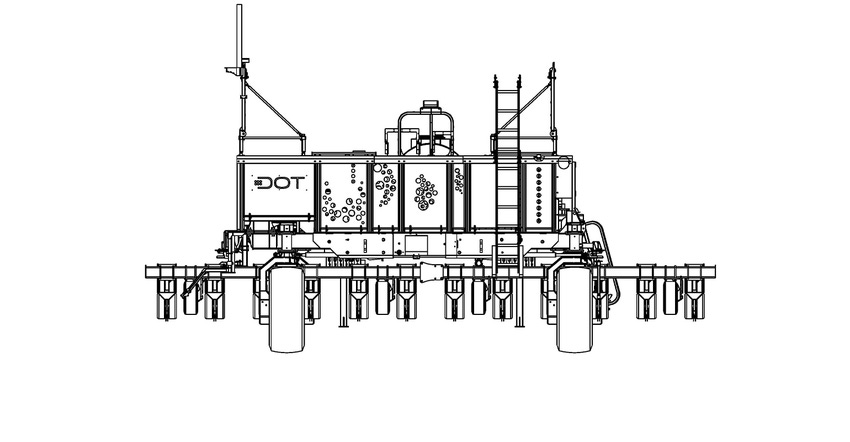 line diagram of planter with autonomous drive unit from DOT Technology