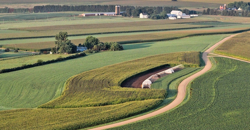 aerial view contour farming