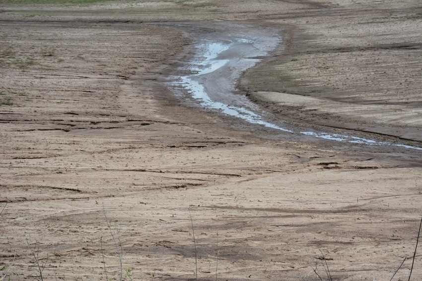 Erosion in a bare crop field