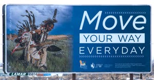 University of Wyoming fitness billboard