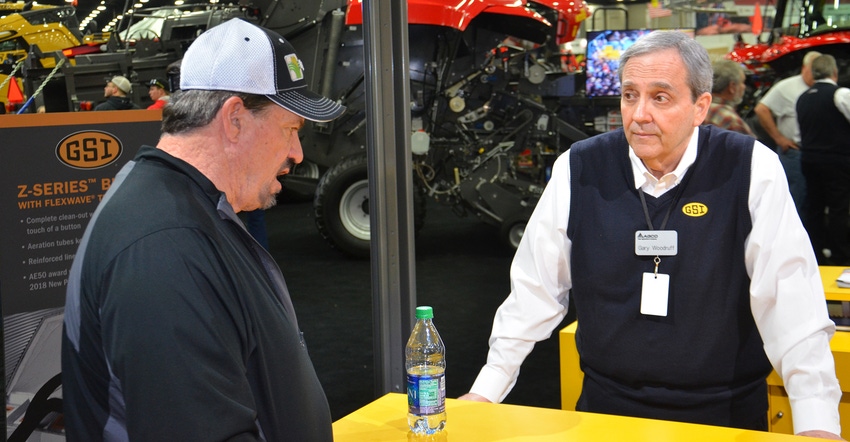 Gary Woodruff talks to a customer at the National Farm Machinery Show Gary Woodruff talks to a customer at the National Farm Machinery Show