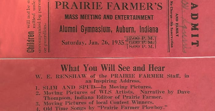 Prairie Farmer Mass Meeting and Entertainment ticket